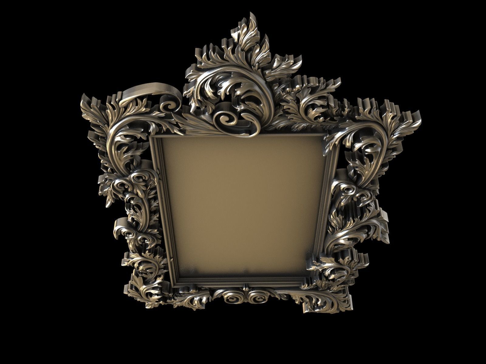 Frame barocco floral 3D print model_3