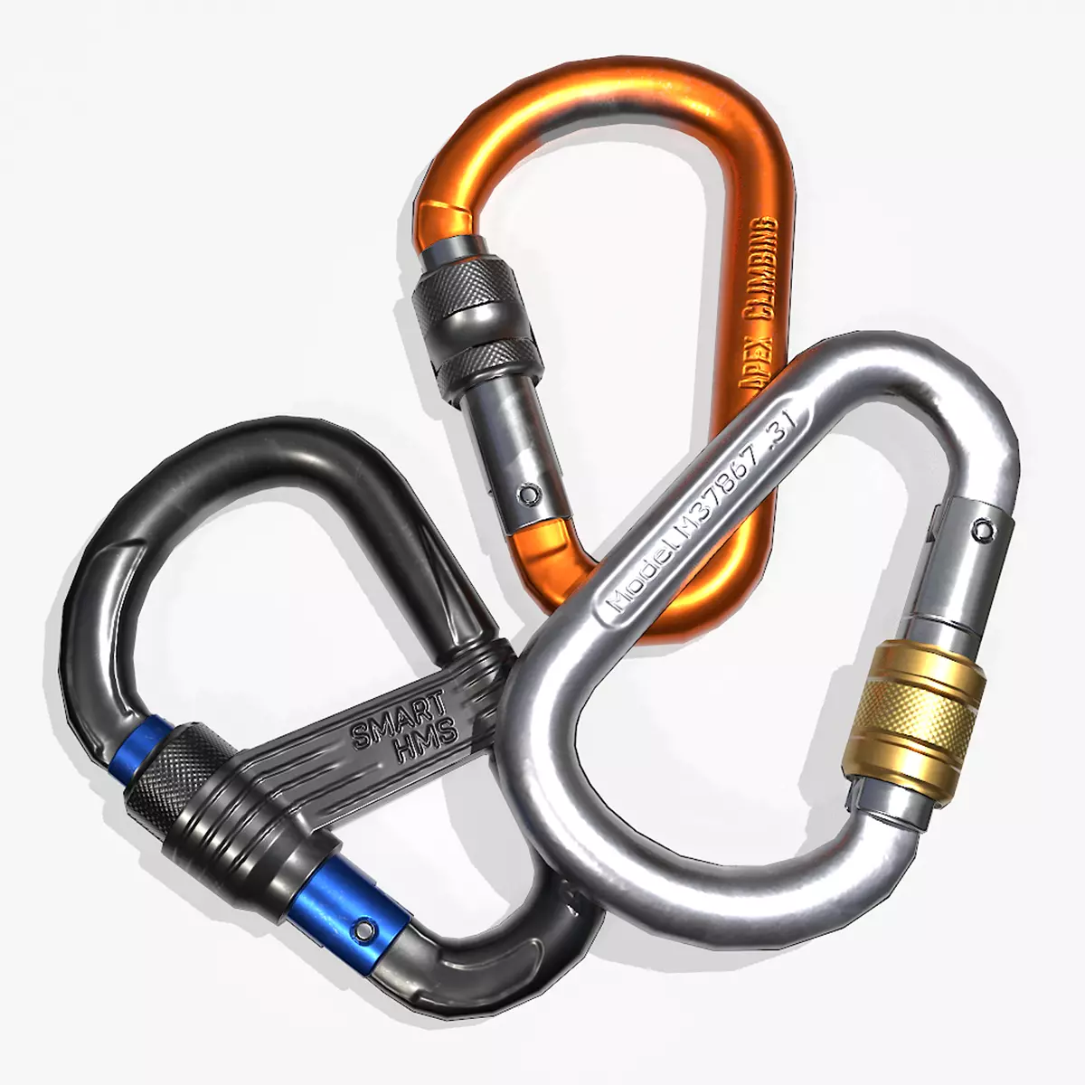 Game Ready Carabiners carabiner on city street Low-poly 3D model
