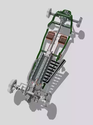MCS Speedster Blown Straight 8 Engine N Driveline 3D print model
