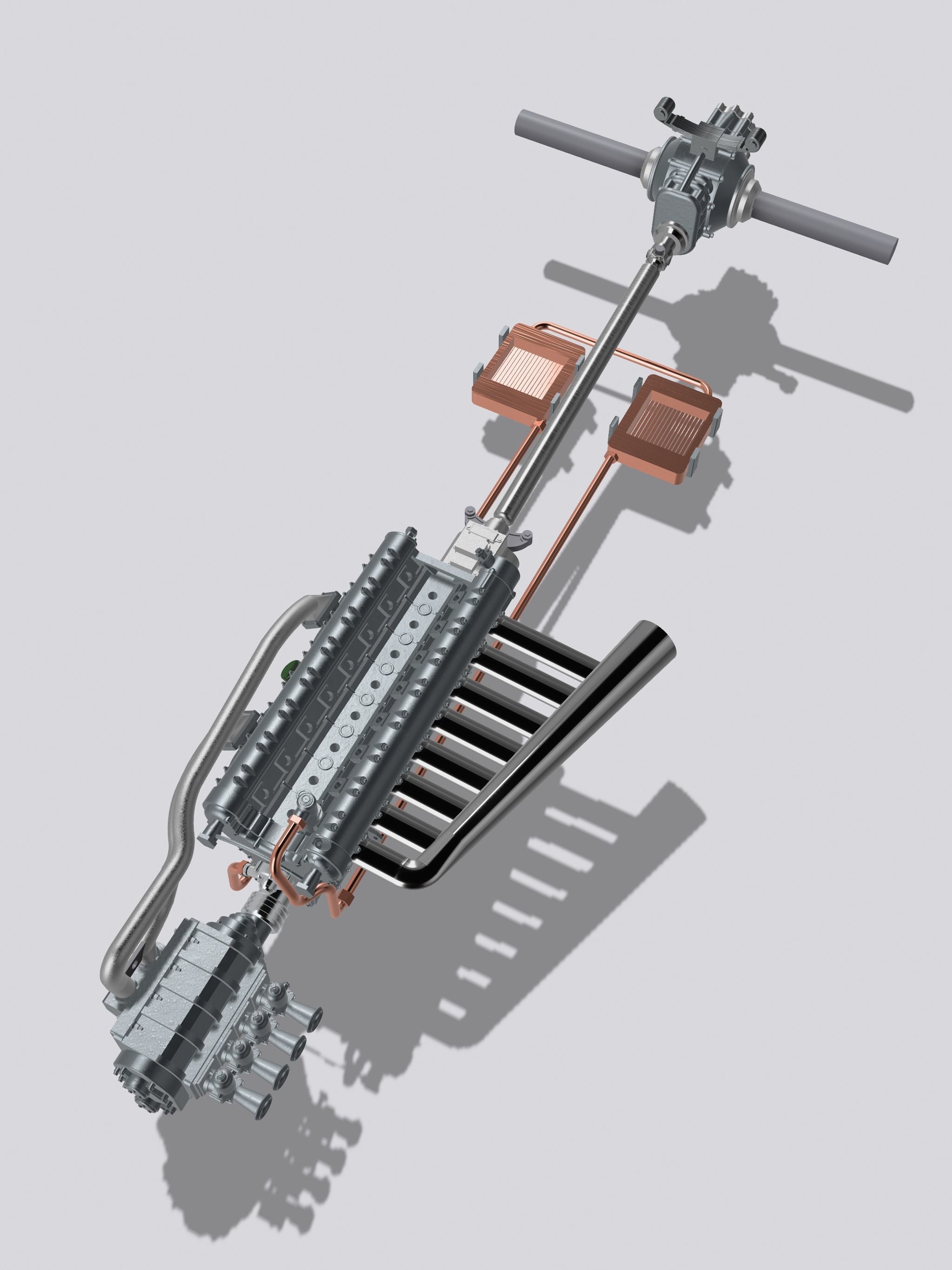 MCS Speedster Blown Straight 8 Engine N Driveline 3D print model_1