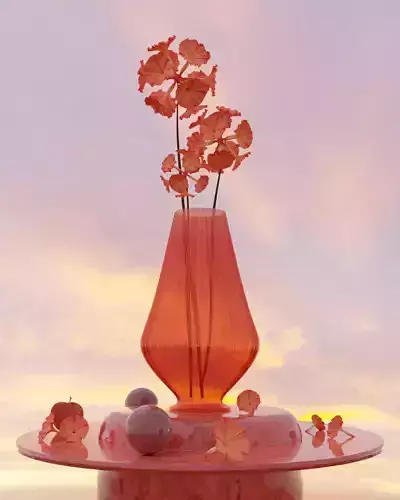 set of vases and flowers