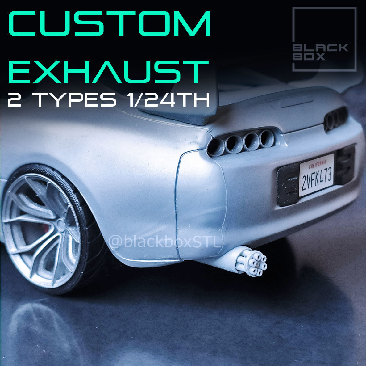 CUSTOM EXHAUST FOR DIECAST AND MODELKITS 1-24th 3D print model_1