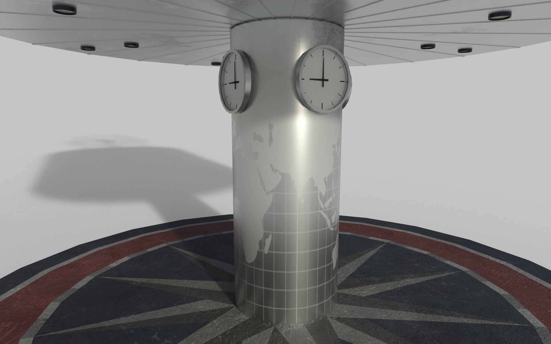 World Clock Berlin Alexander Platz np1 Low-poly 3D model_18