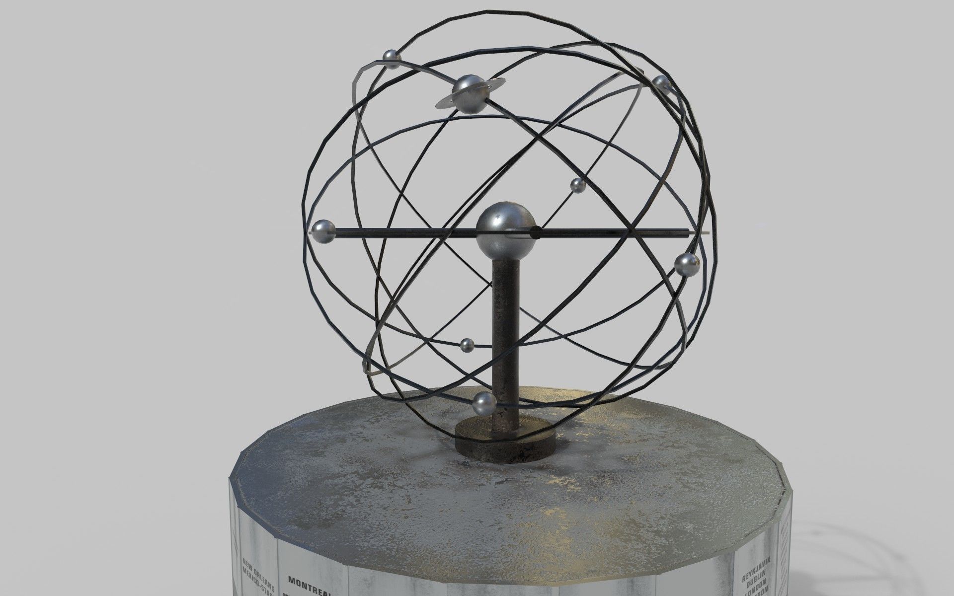 World Clock Berlin Alexander Platz np1 Low-poly 3D model_21