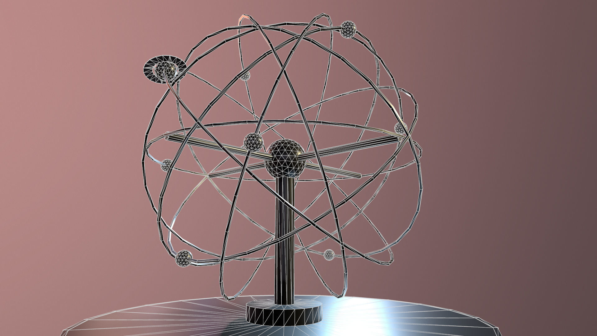 World Clock Berlin Alexander Platz np1 Low-poly 3D model_14