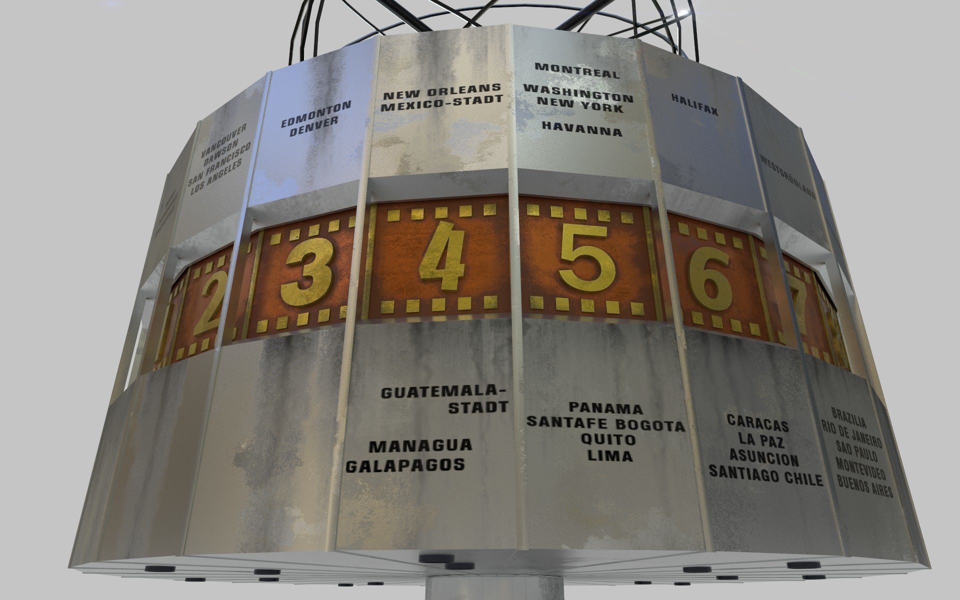 World Clock Berlin Alexander Platz np1 Low-poly 3D model_6