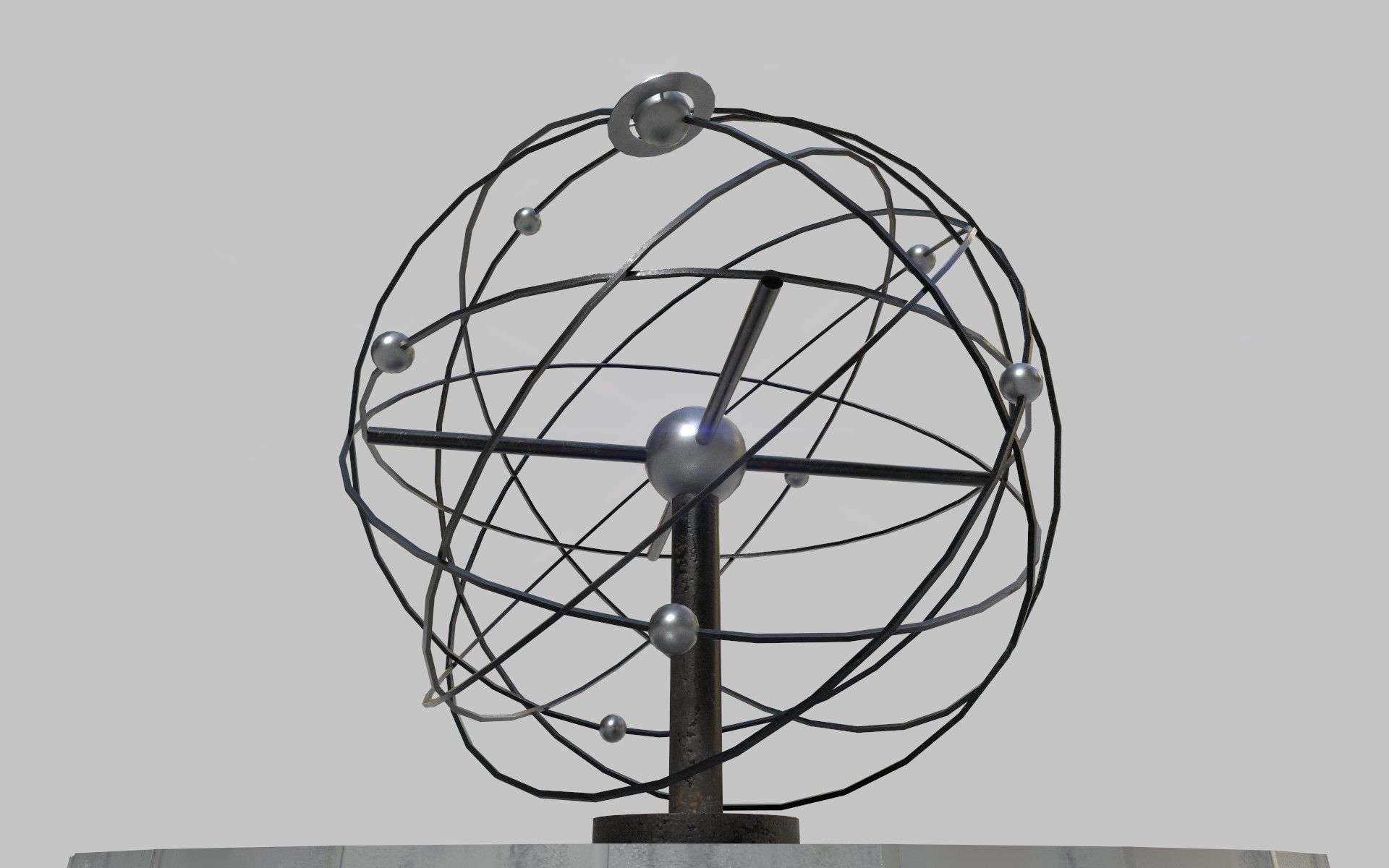 World Clock Berlin Alexander Platz np1 Low-poly 3D model_4