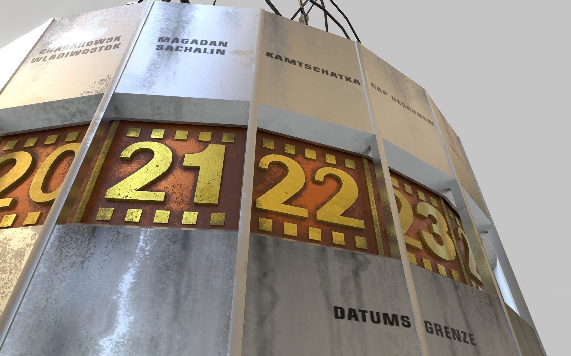 World Clock Berlin Alexander Platz np1 Low-poly 3D model_8