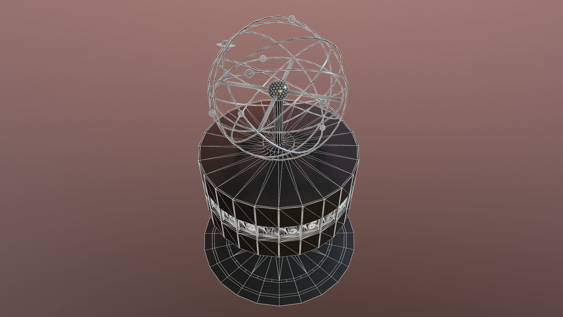 World Clock Berlin Alexander Platz np1 Low-poly 3D model_13