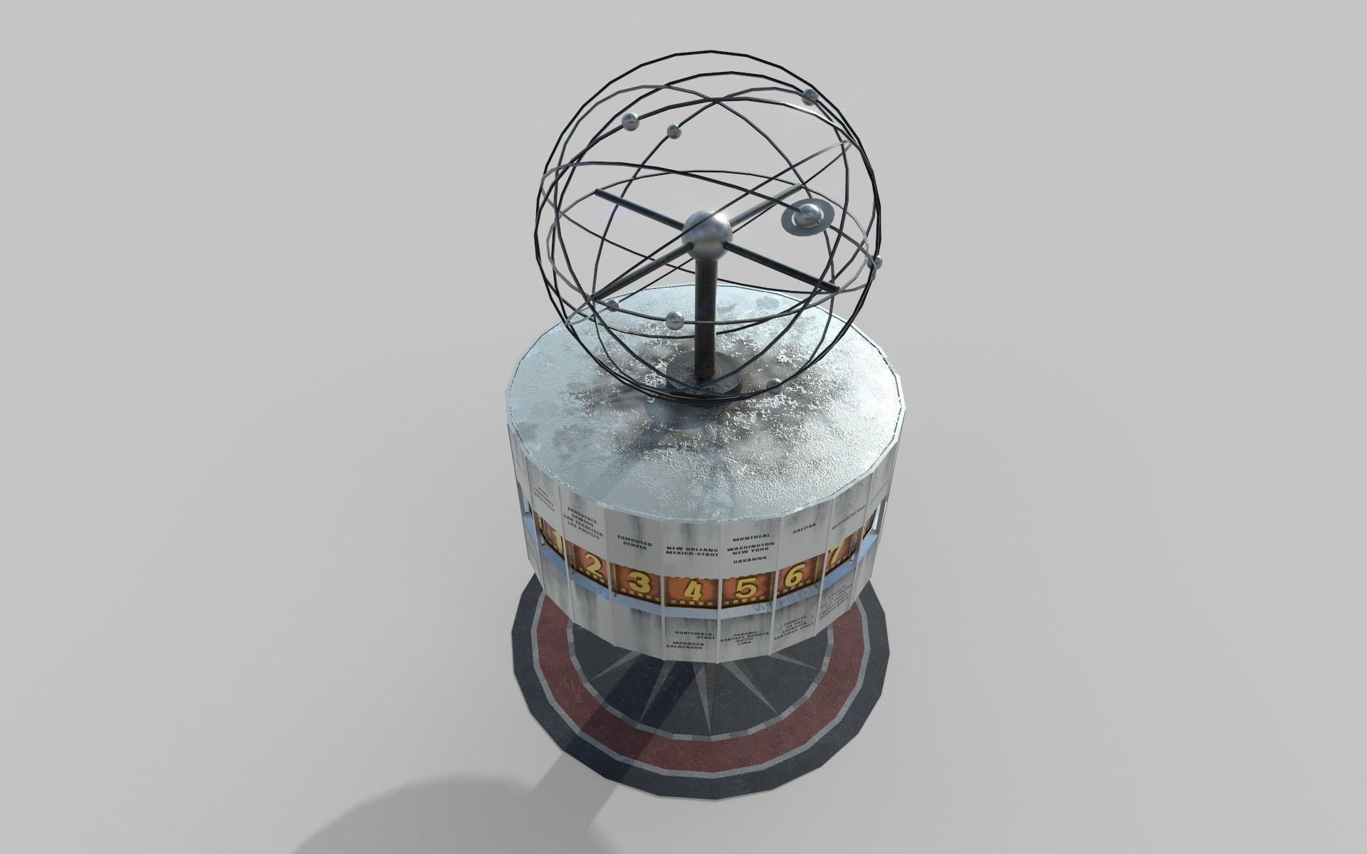 World Clock Berlin Alexander Platz np1 Low-poly 3D model_16