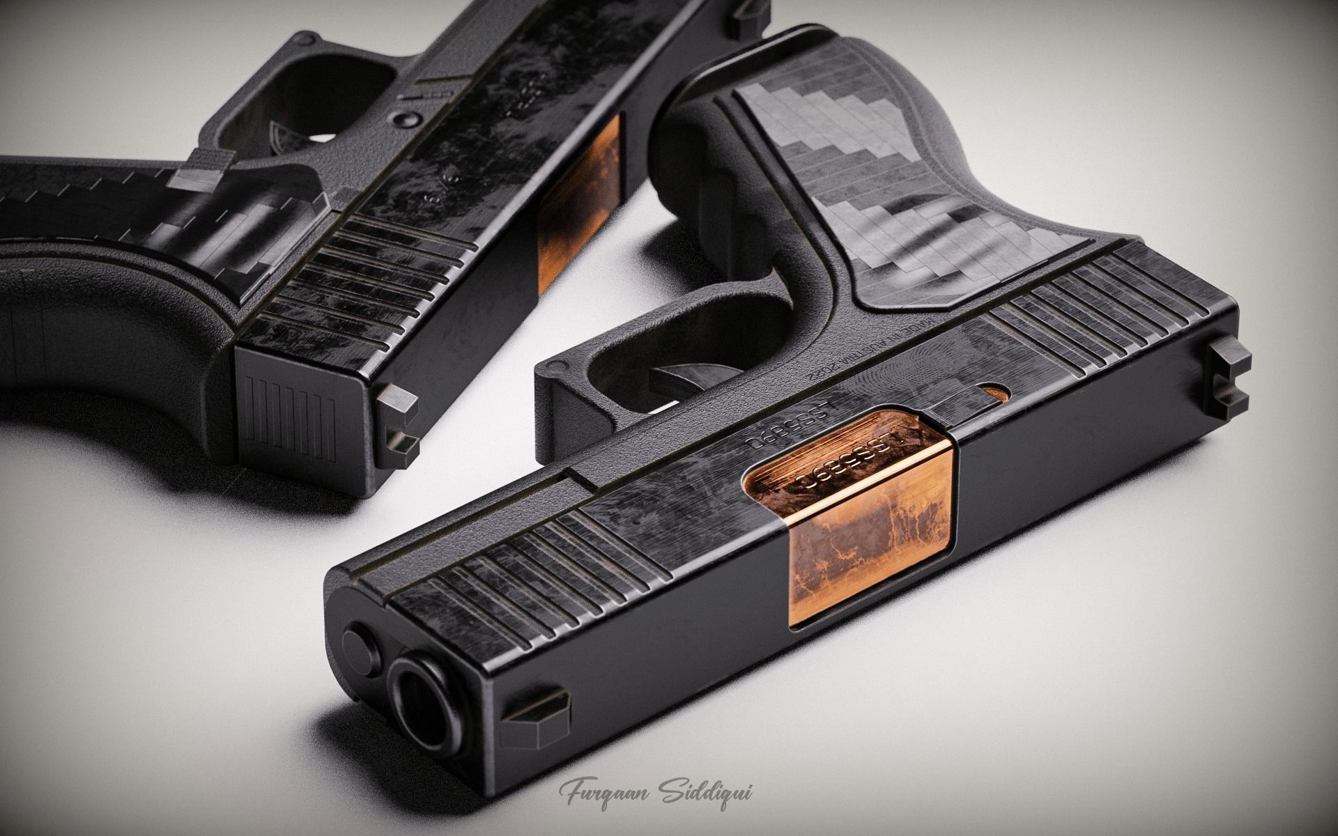 Glock Pistol PBR Low-poly 3D model_6