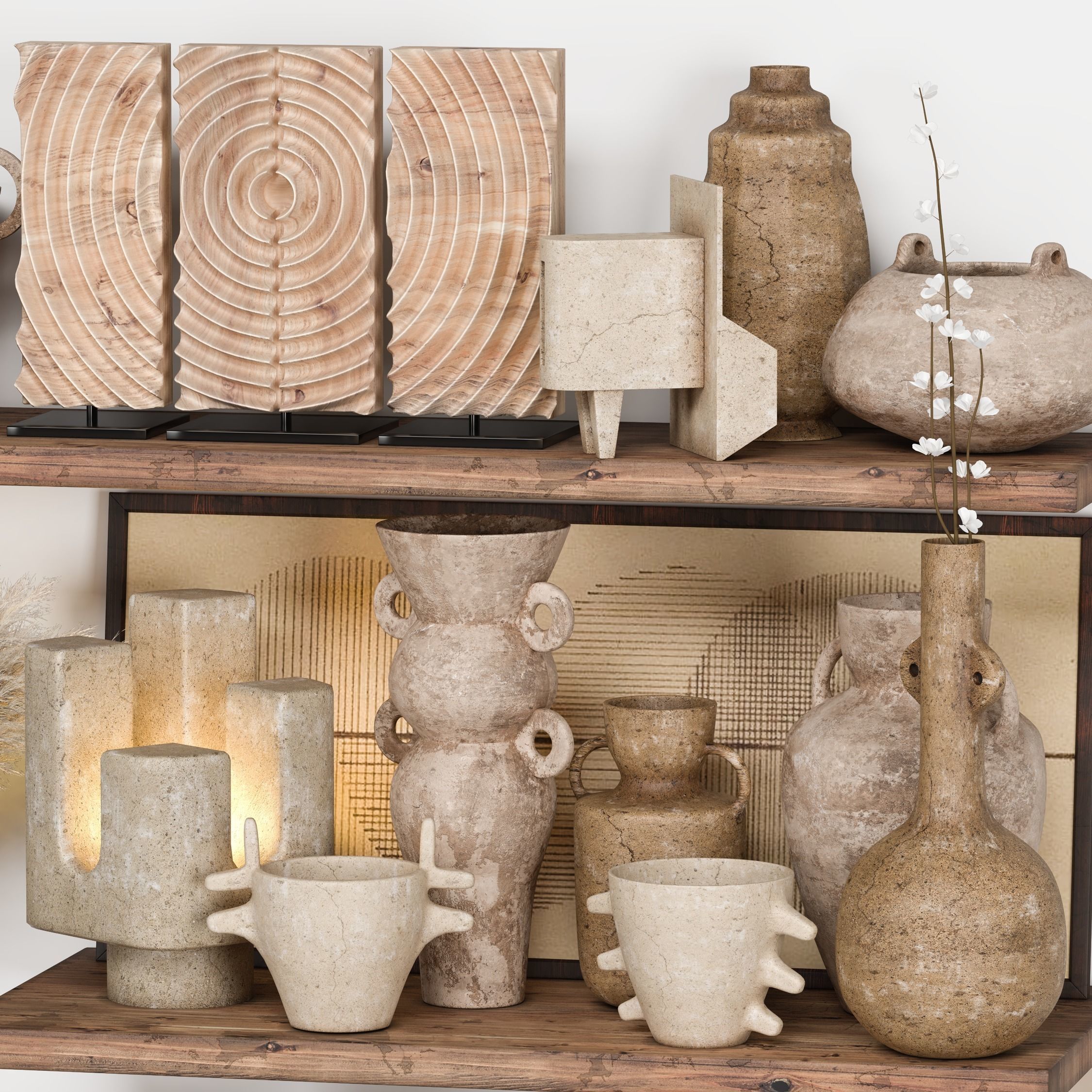 Decorative Set Rustic style 05 3D model_1