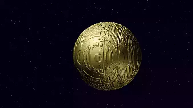 Sci-fi golden planet Free 3D model