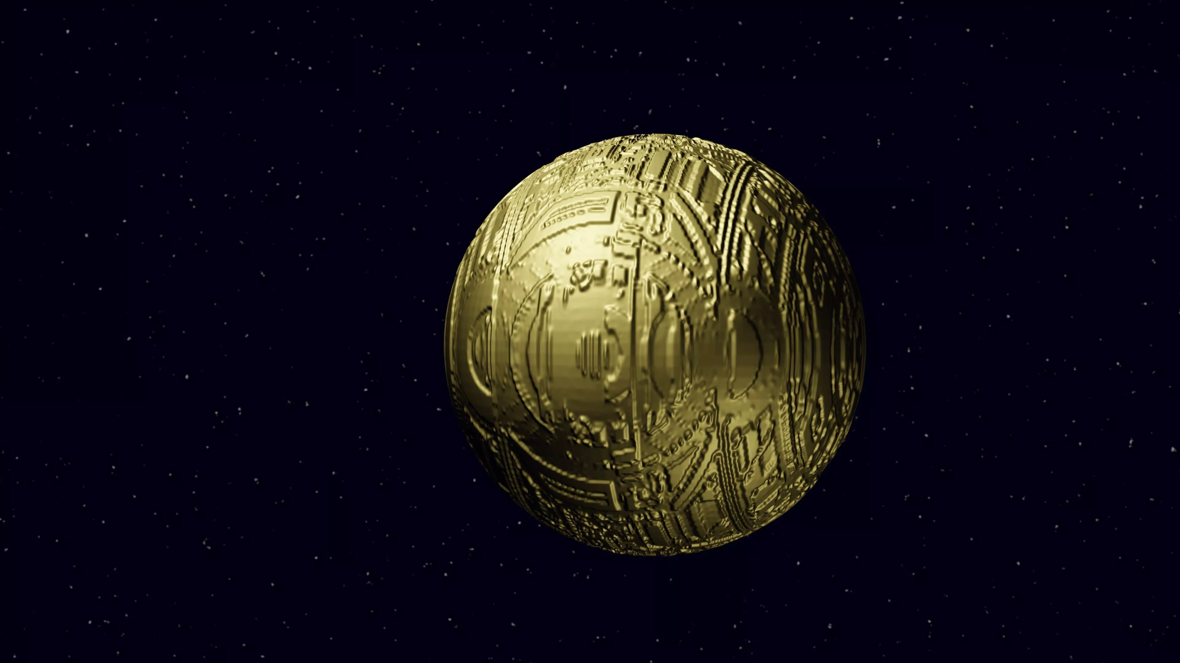 Sci-fi golden planet Free 3D model
