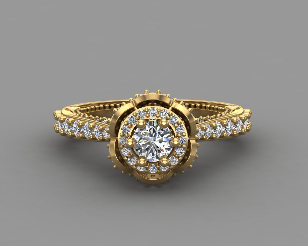 Diamond Engagement Ring 6-MW 3D print model_2