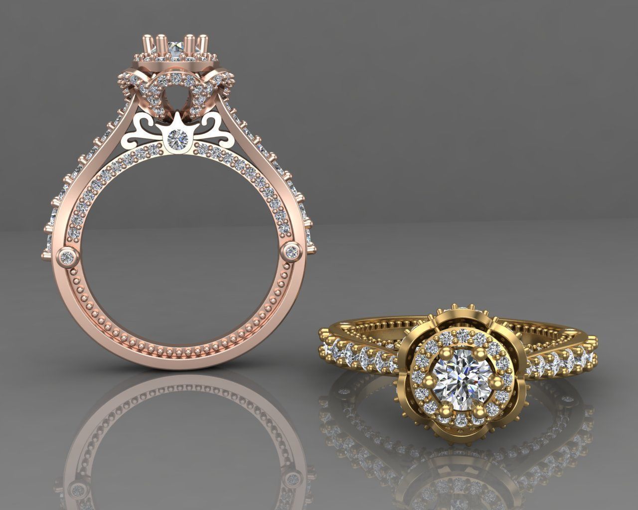 Diamond Engagement Ring 6-MW 3D print model_12