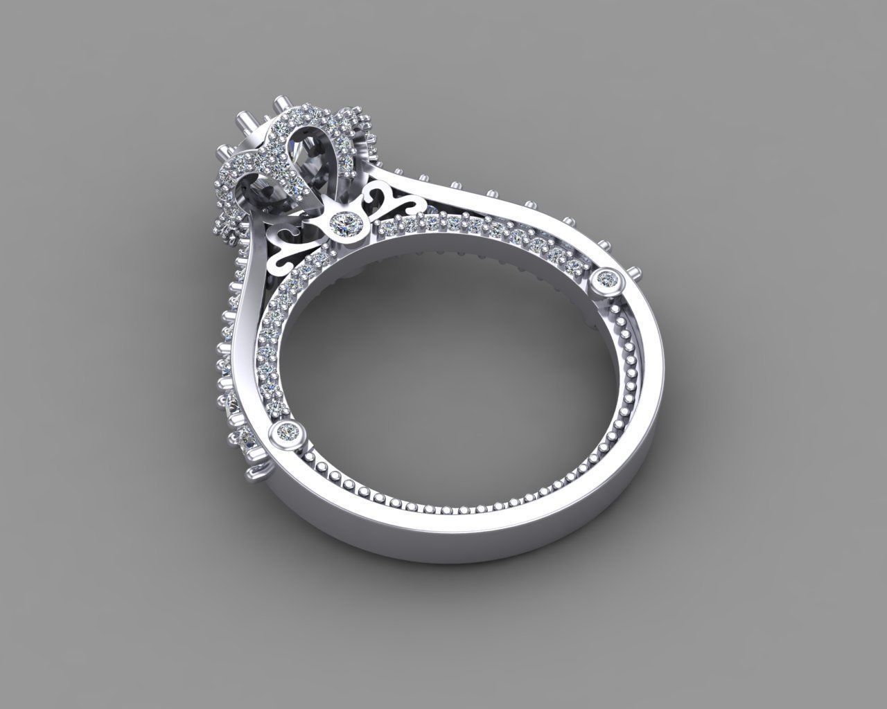 Diamond Engagement Ring 6-MW 3D print model_9