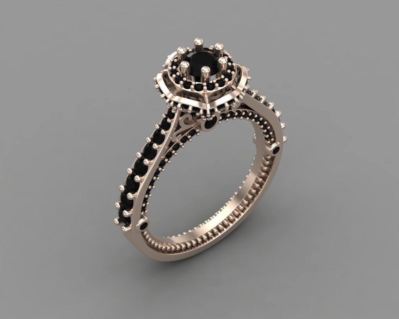 Diamond Engagement Ring 6-MW 3D print model_19