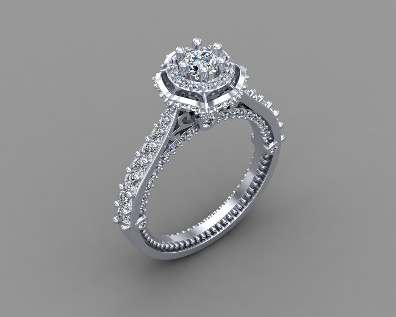 Diamond Engagement Ring 6-MW 3D print model_11