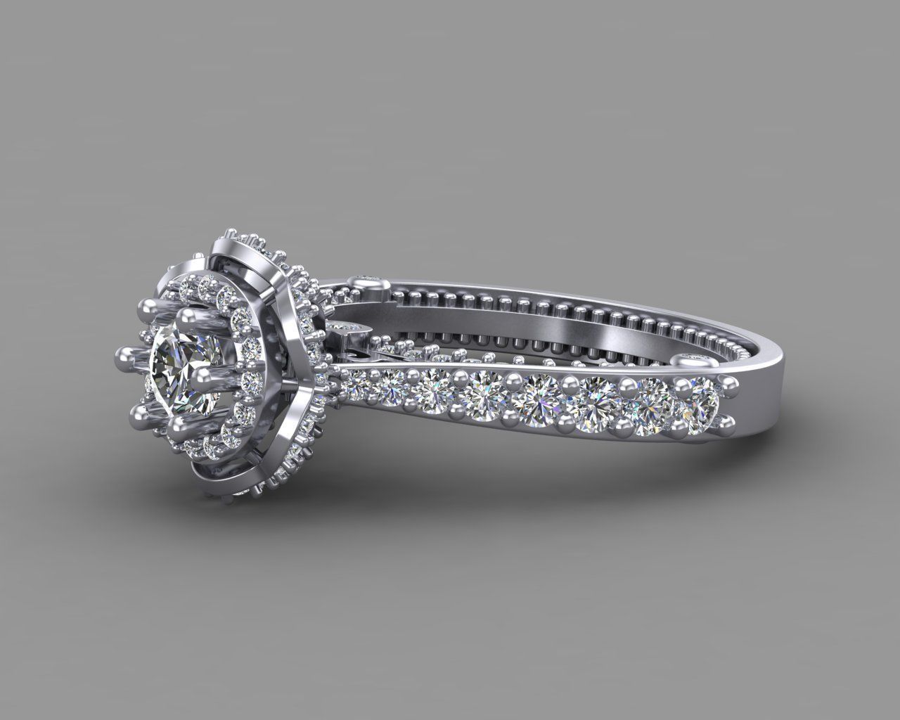 Diamond Engagement Ring 6-MW 3D print model_8