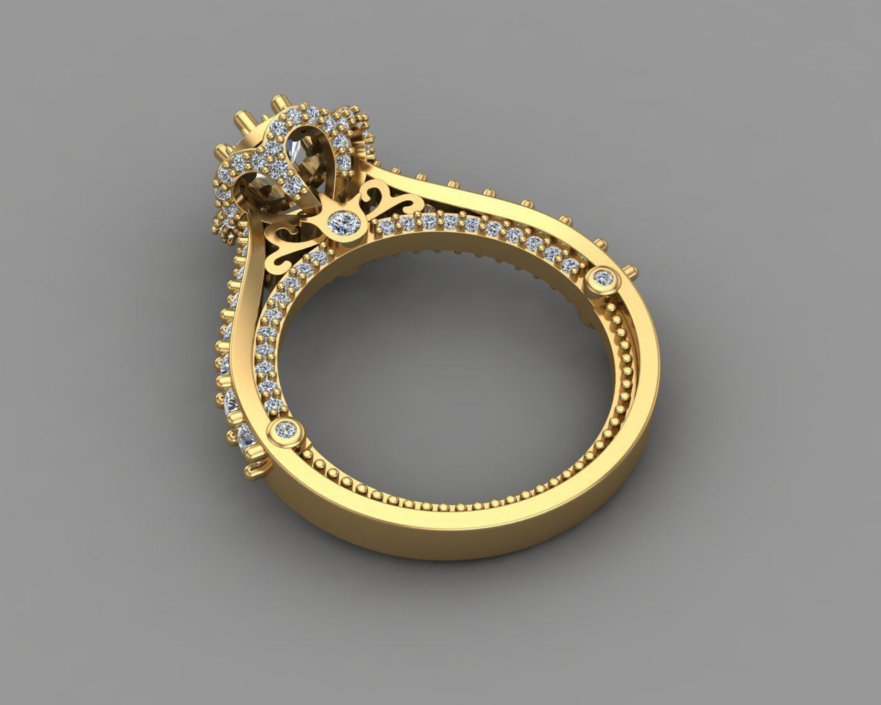 Diamond Engagement Ring 6-MW 3D print model_4