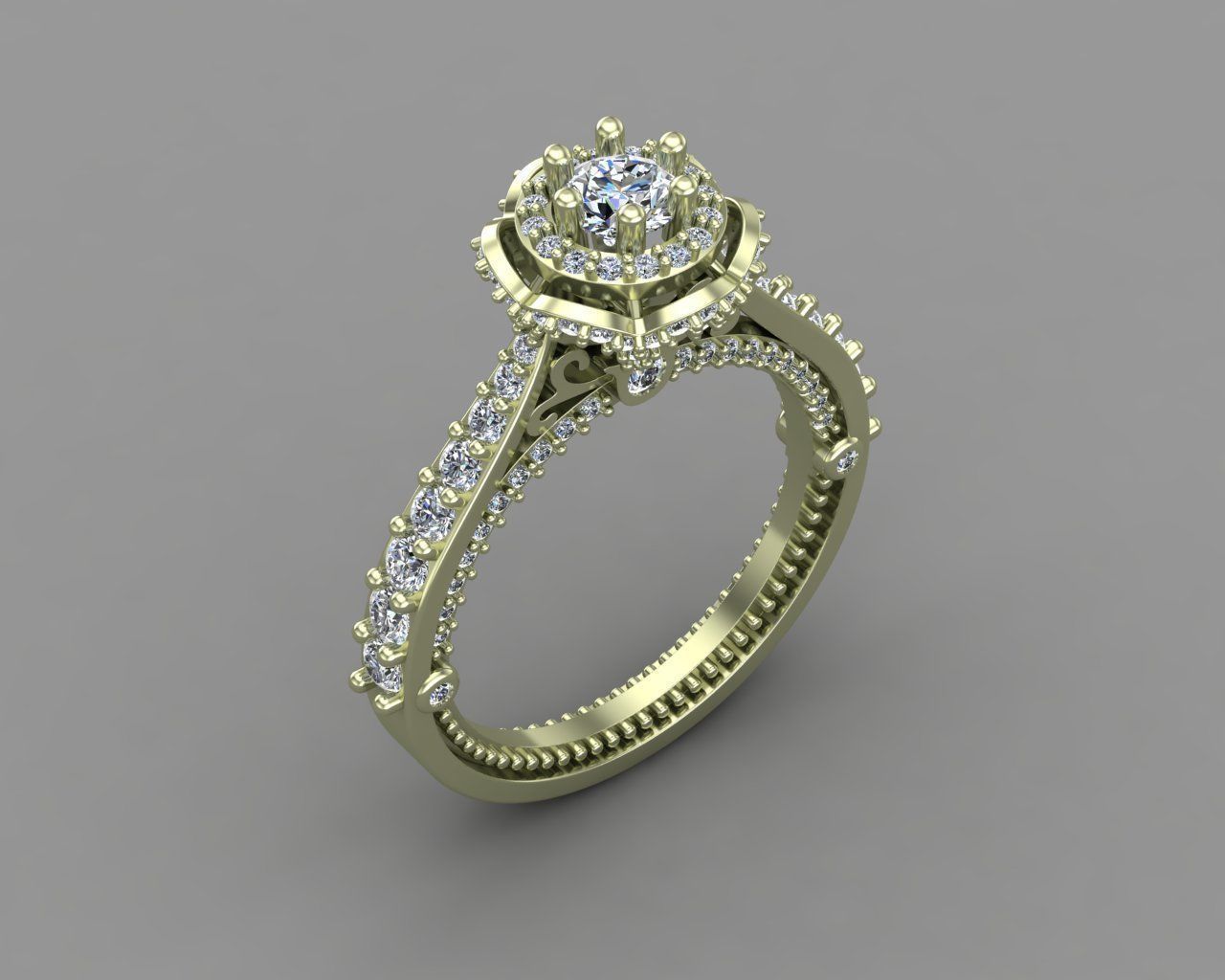 Diamond Engagement Ring 6-MW 3D print model_13
