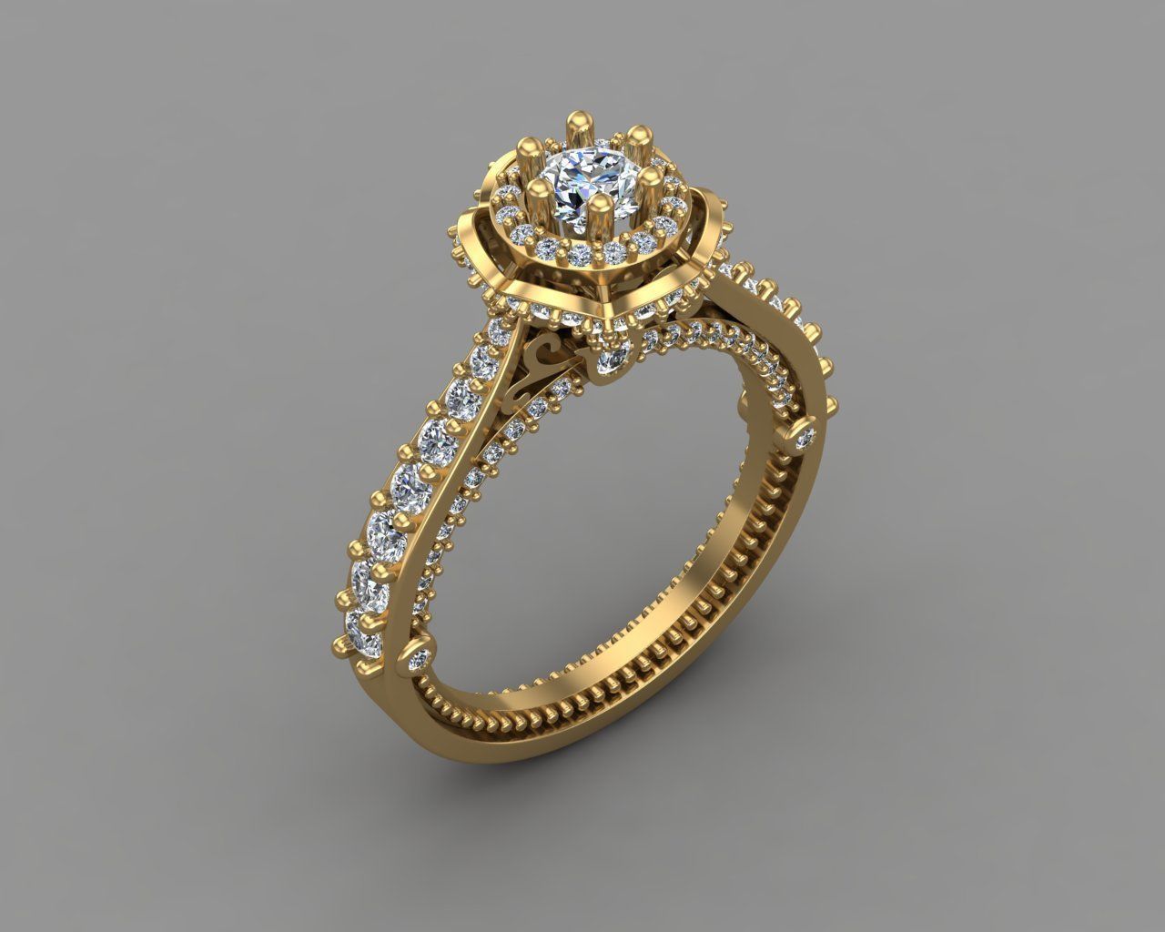 Diamond Engagement Ring 6-MW 3D print model_6