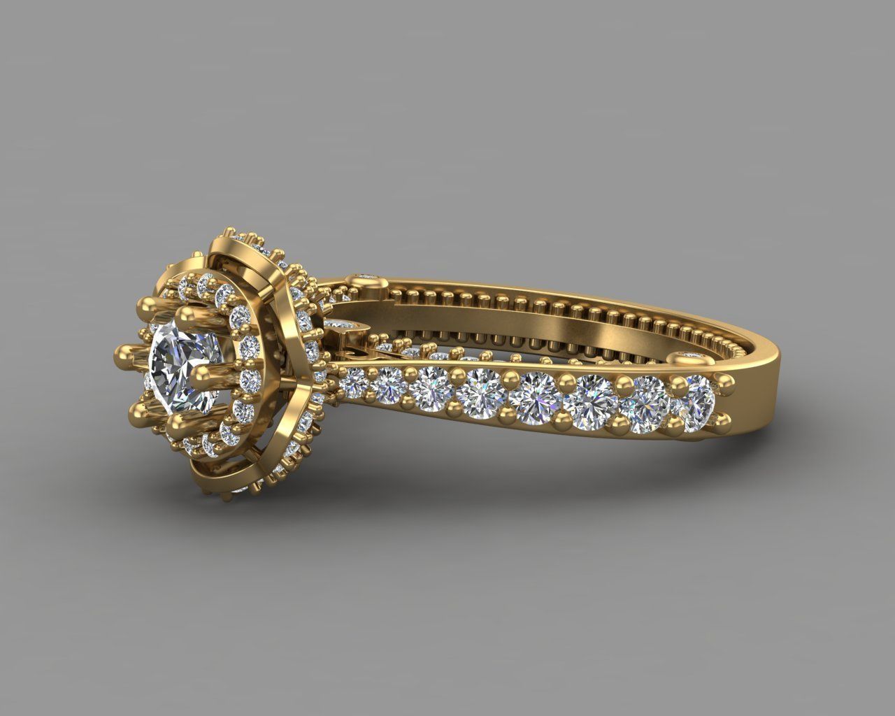 Diamond Engagement Ring 6-MW 3D print model_3