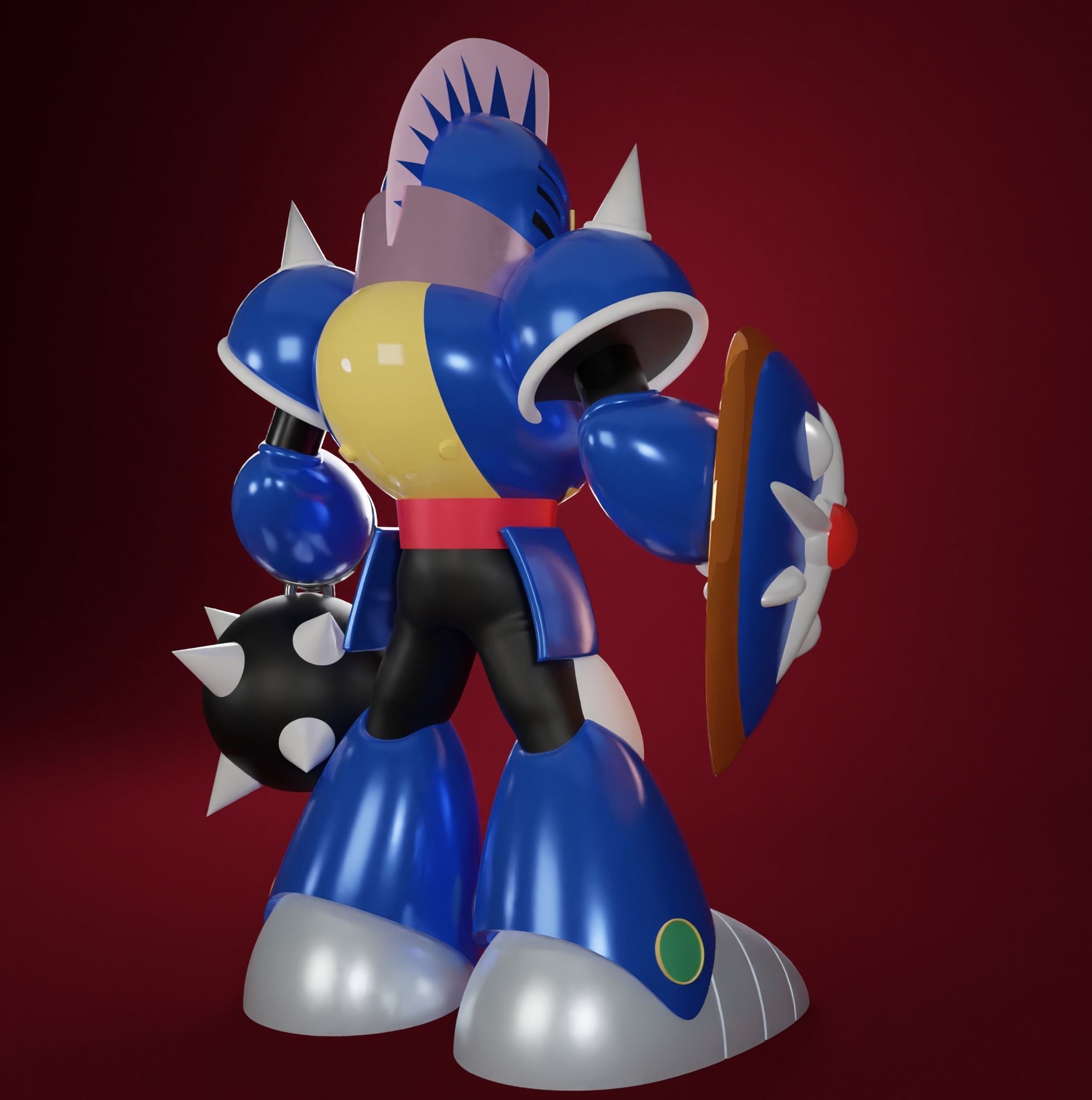 Knight Man Rockman MegaMan Famicom Nes 8Bit 3D model_2