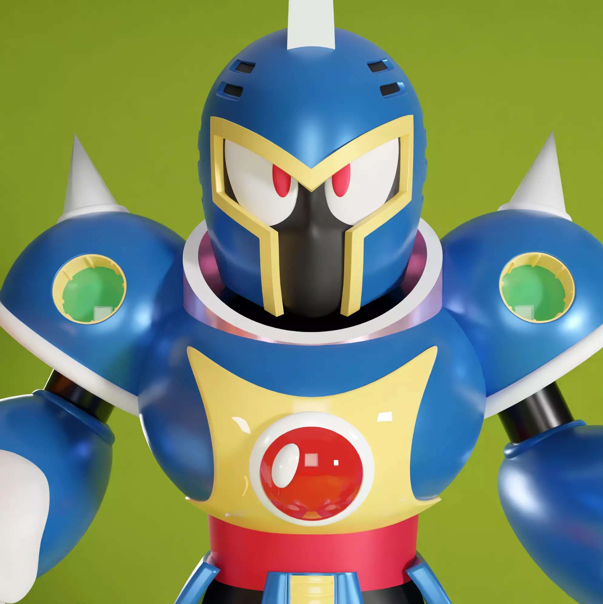 Knight Man Rockman MegaMan Famicom Nes 8Bit 3D model_0