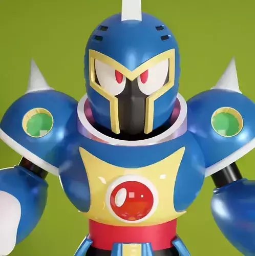 Knight Man Rockman MegaMan Famicom Nes 8Bit 3D model