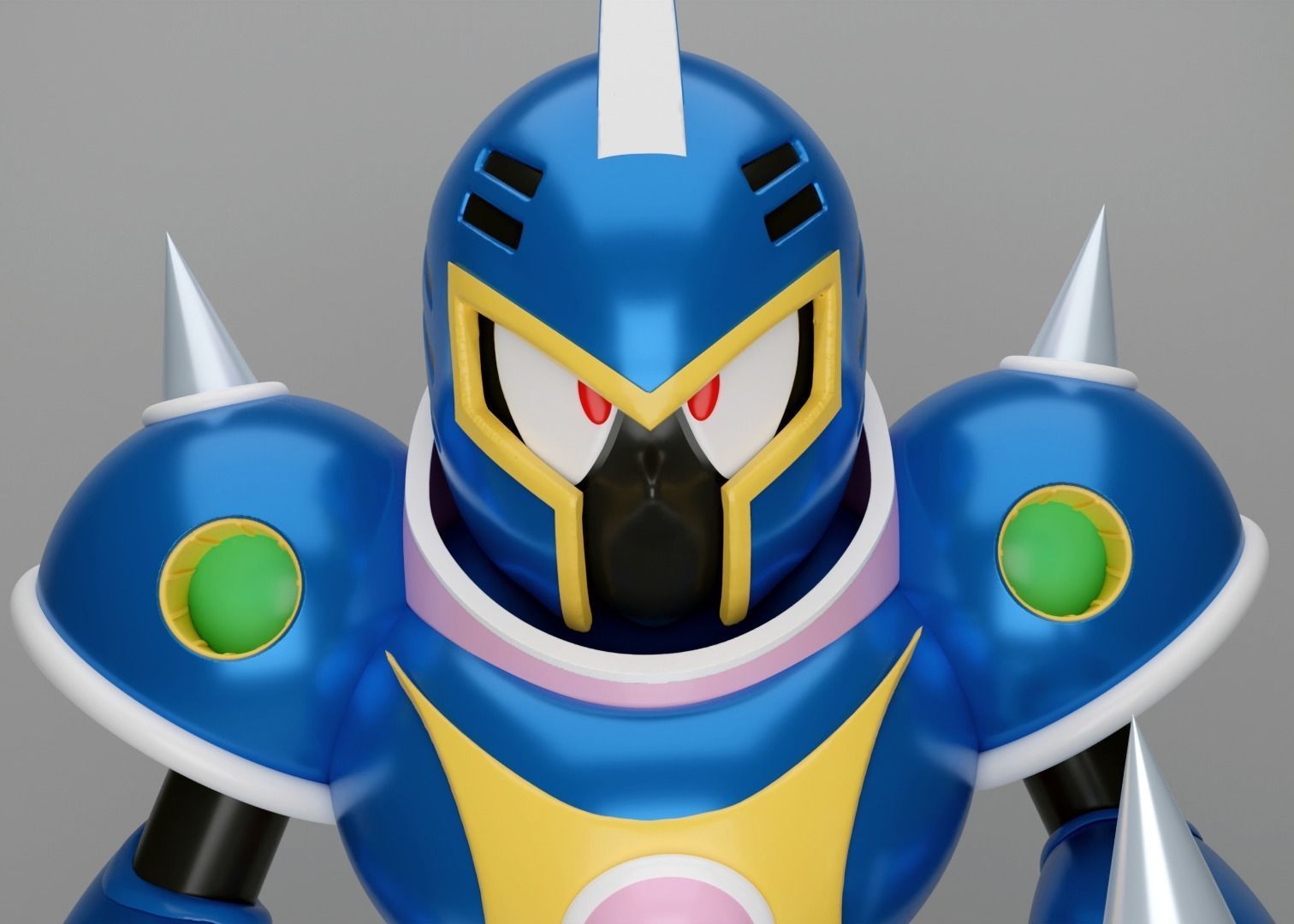 Knight Man Rockman MegaMan Famicom Nes 8Bit 3D model_9
