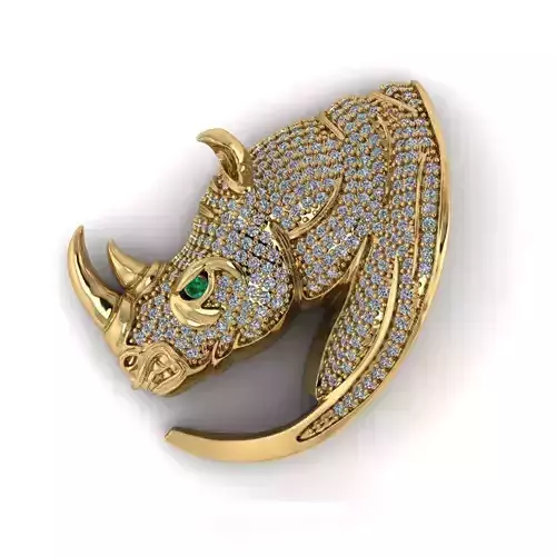 rhino necklace  direct casting