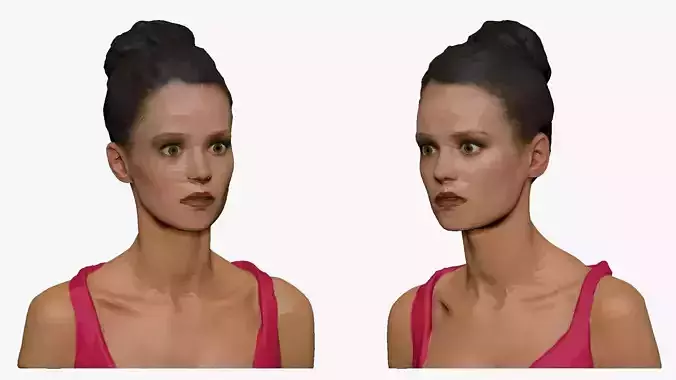 001293 bust of woman in red tank top 3dp