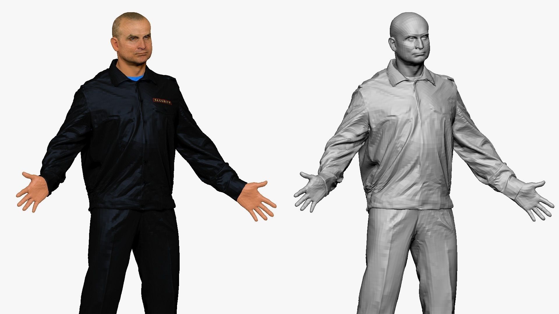 001296 man in security black suit low poly Low-poly 3D model_5