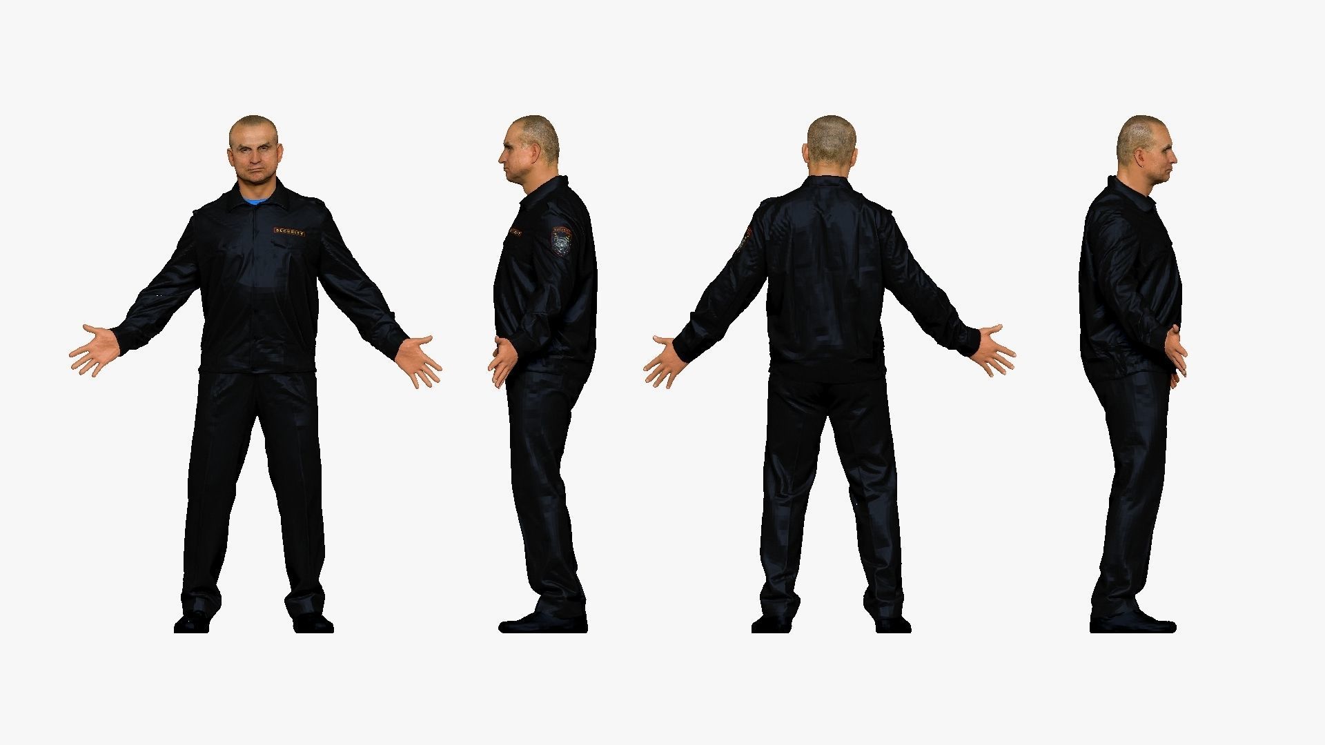 001296 man in security black suit low poly Low-poly 3D model_3