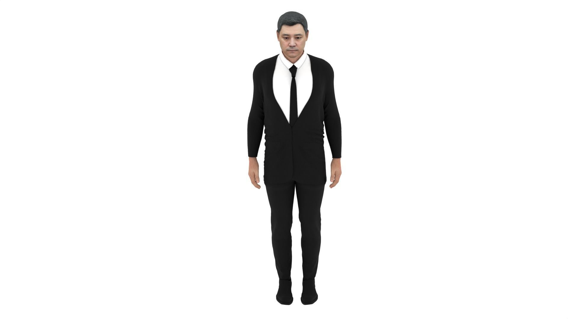 Sadir Caparov - President of Kyrgyzstan Low-poly 3D model_5
