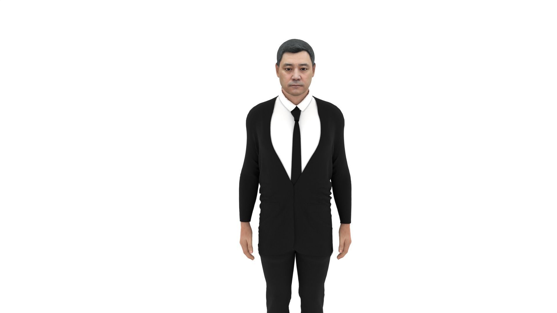Sadir Caparov - President of Kyrgyzstan Low-poly 3D model_1