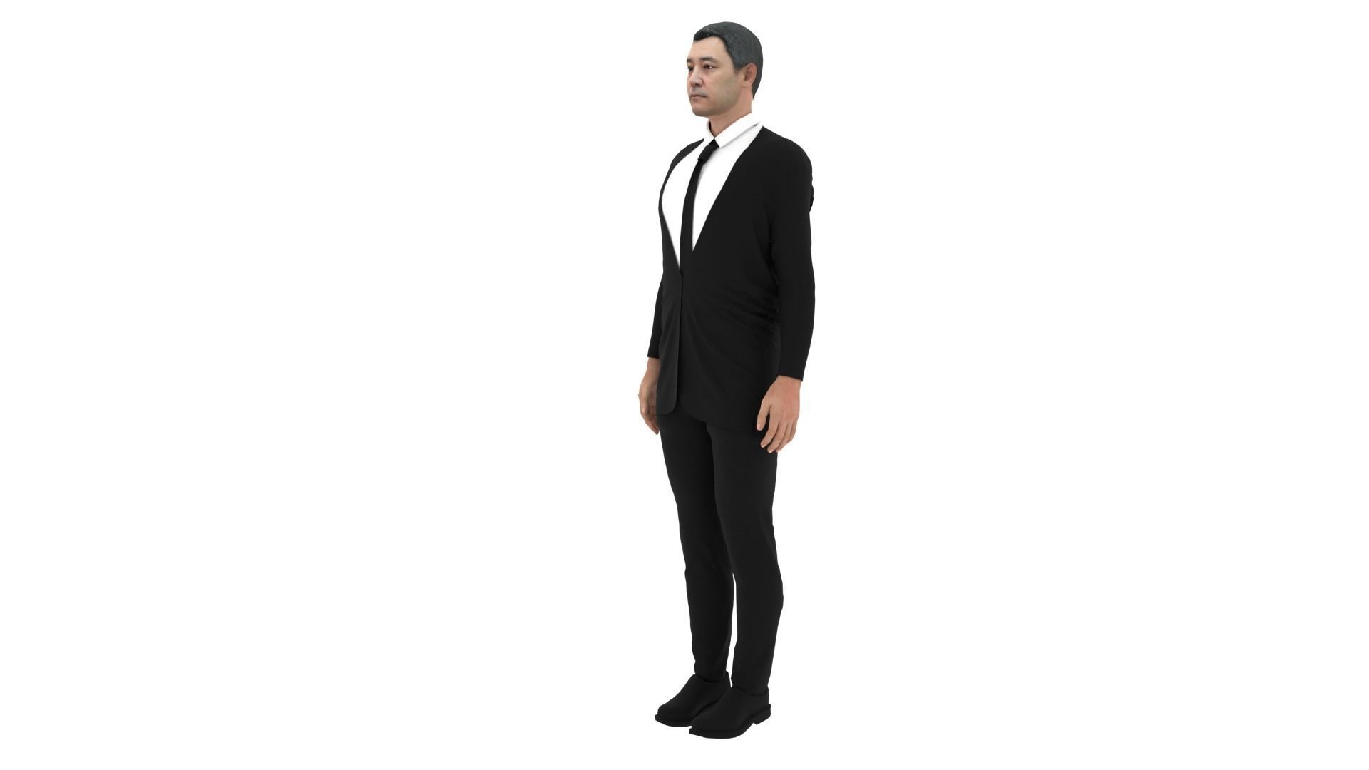 Sadir Caparov - President of Kyrgyzstan Low-poly 3D model_4