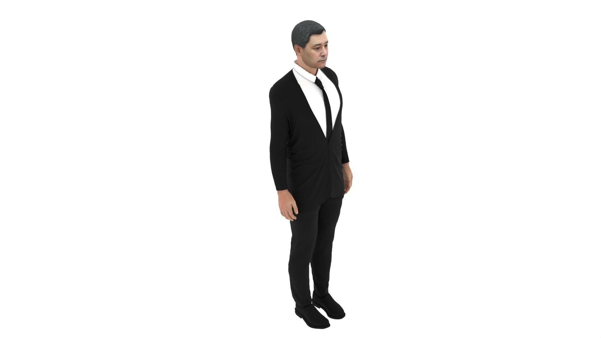 Sadir Caparov - President of Kyrgyzstan Low-poly 3D model_3