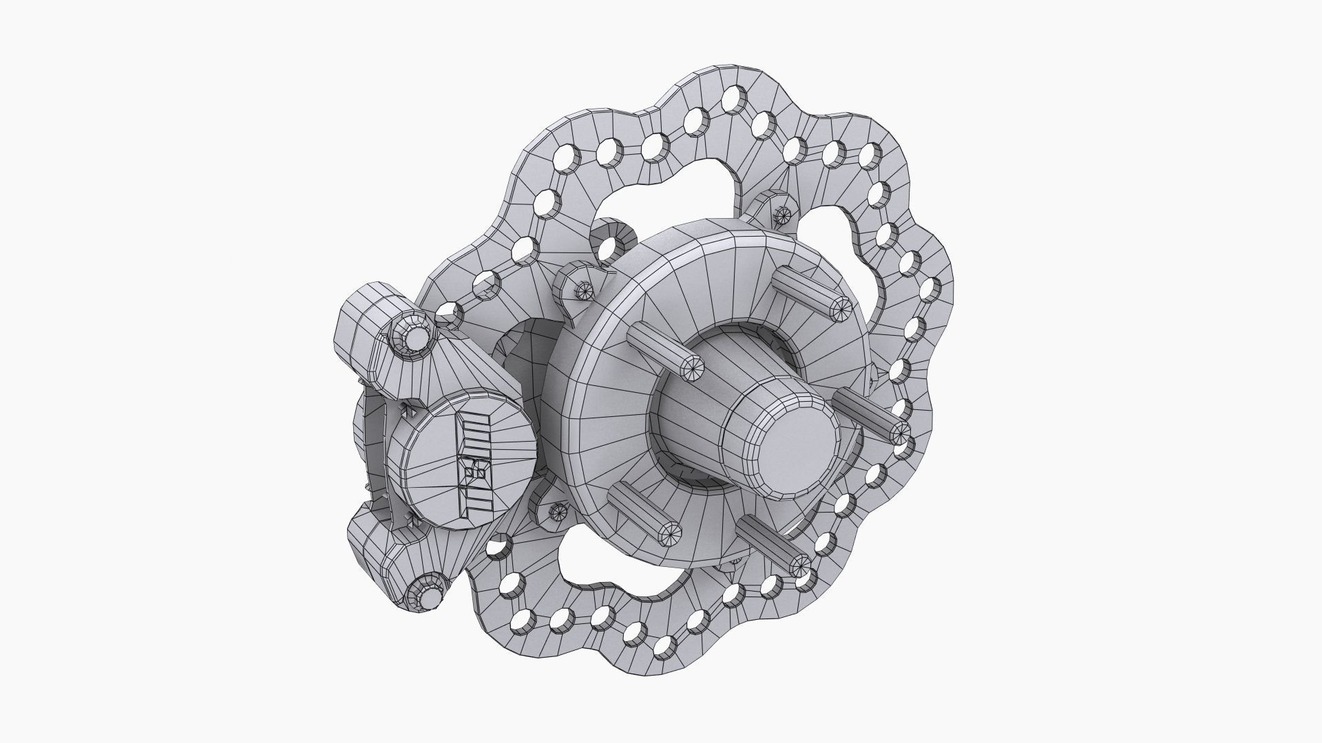 TBM Spindle Brake Disk Low-poly 3D model_11