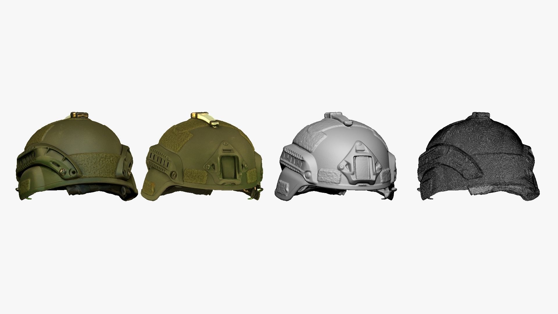 001301 army green helmet 3D model_2