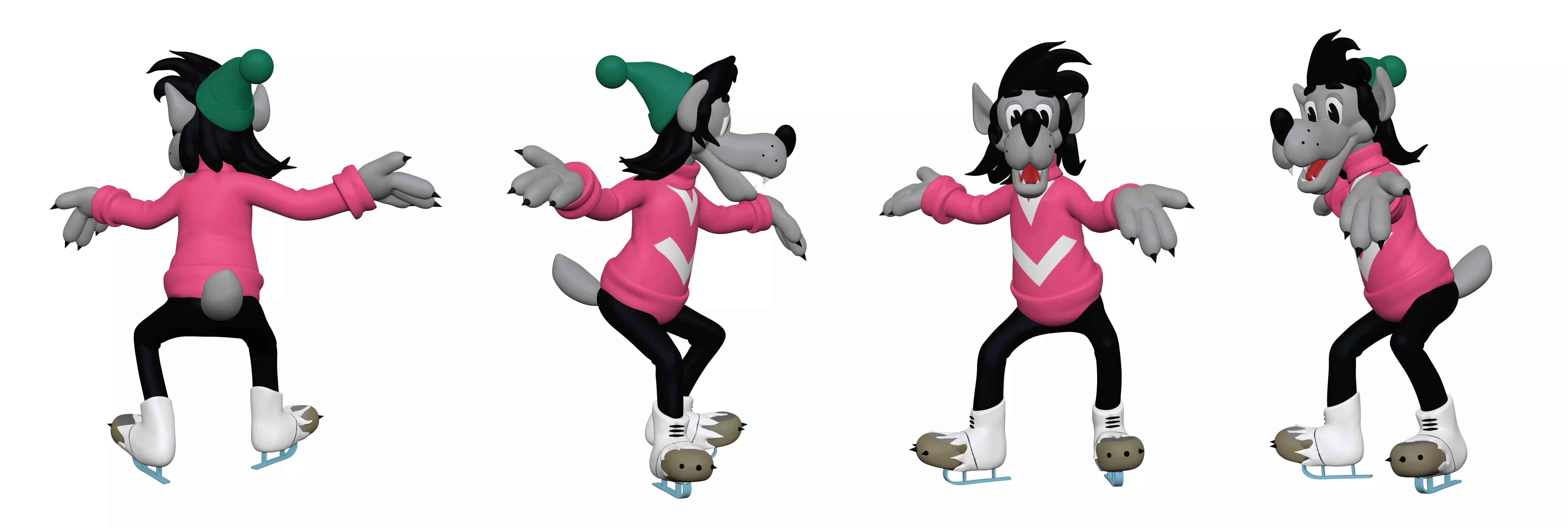 001302 nu pogodi wolf of the ice skates 3dp 3D print model_0