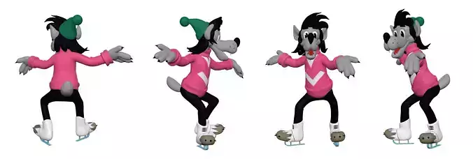 001302 nu pogodi wolf of the ice skates 3dp 3D print model