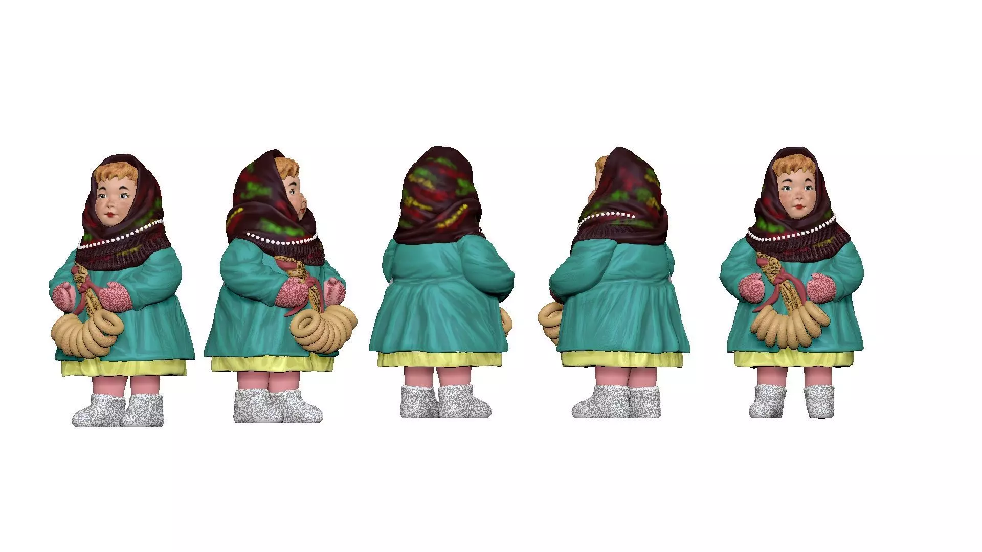 001309 carton lil girl with sushki 3dp 3D print model_0