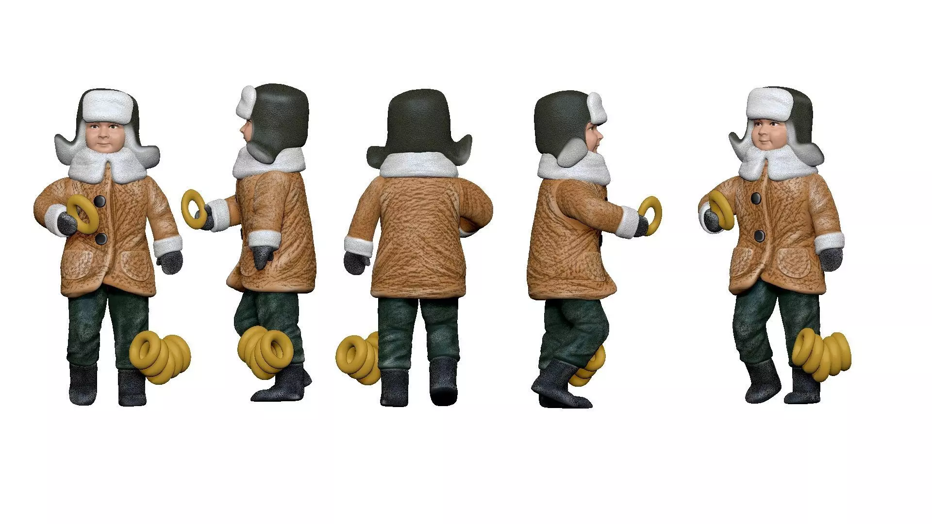 001310 boy in winter jacket and hat with sushki 3dp 3D print model_0