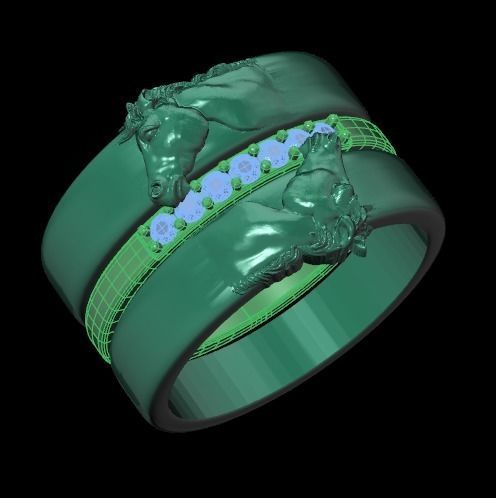 Horse ring 3D print model_2