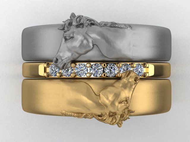 Horse ring 3D print model_7