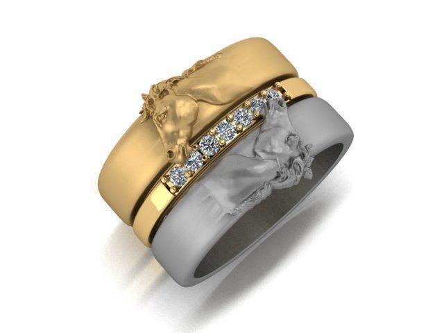 Horse ring 3D print model_5