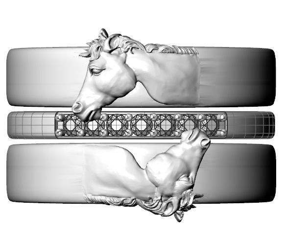 Horse ring 3D print model_19